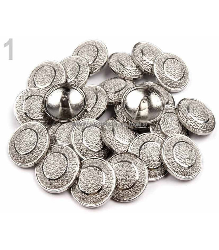 METALLIC BUTTON 25 MM. DIAMETER - Buttons For Confection - Materials ...