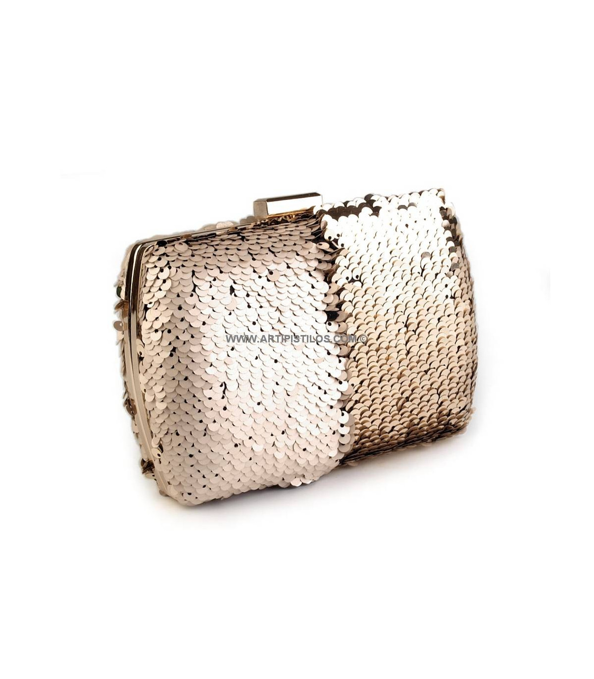 Shimmer Box Frame Hard Shell Clutch Evening Bag with Detachable Strap,  Party Wedding