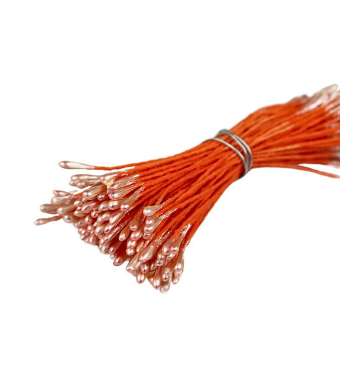 PEARLIZED STAMEN 2 SIDES ORANGE BASE/ORANGE FILAMENT